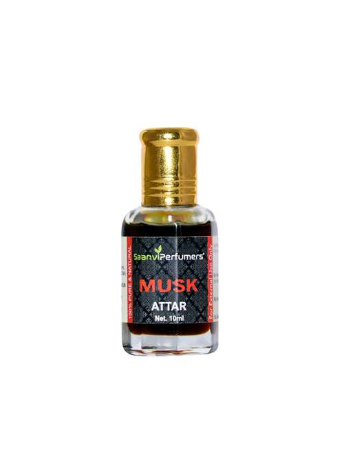saanvi perfumers black musk roll on attar | itra | scent | fragrance oil | for men & women 100% alcohol-free (10ml) - 17360037 - Standard Image - 0