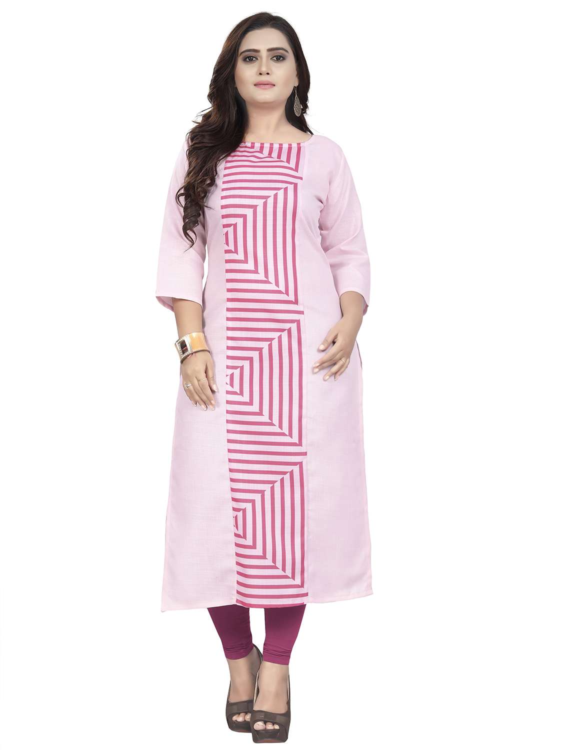 geometric print straight kurta