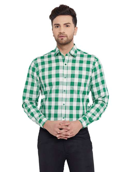 mens checks formal shirt - 17361874 - Standard Image - 0