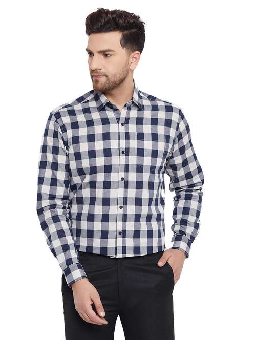 mens checks formal shirt - 17361875 - Standard Image - 0