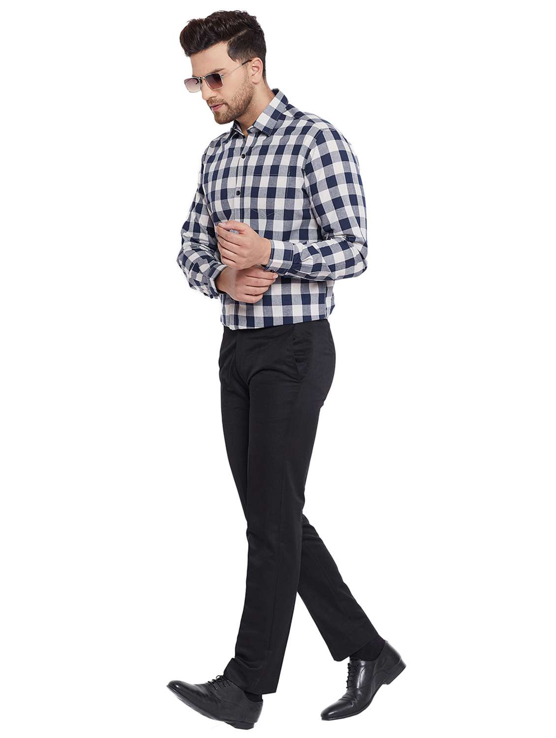 mens checks formal shirt - 17361875 - Standard Image - 3