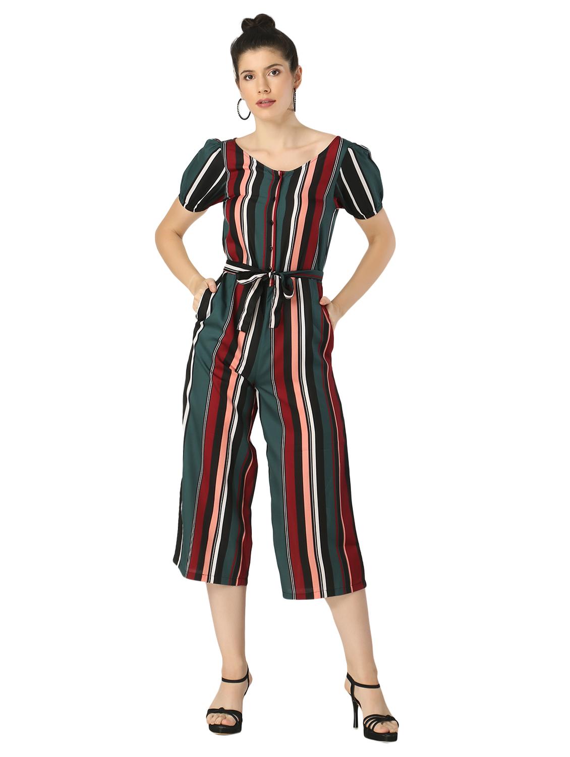 tie front striped jumpsuit  - 17363385 -  Zoom Image - 0
