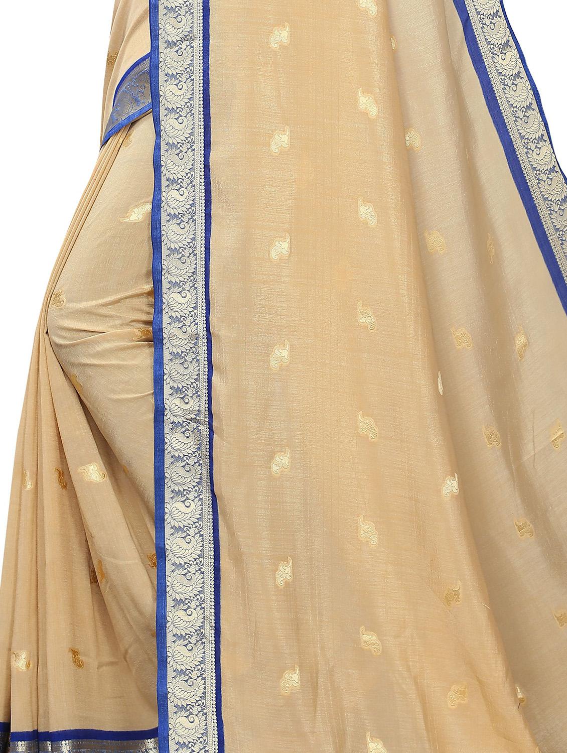 bordered woven saree with blouse - 17363495 - Standard Image - 3