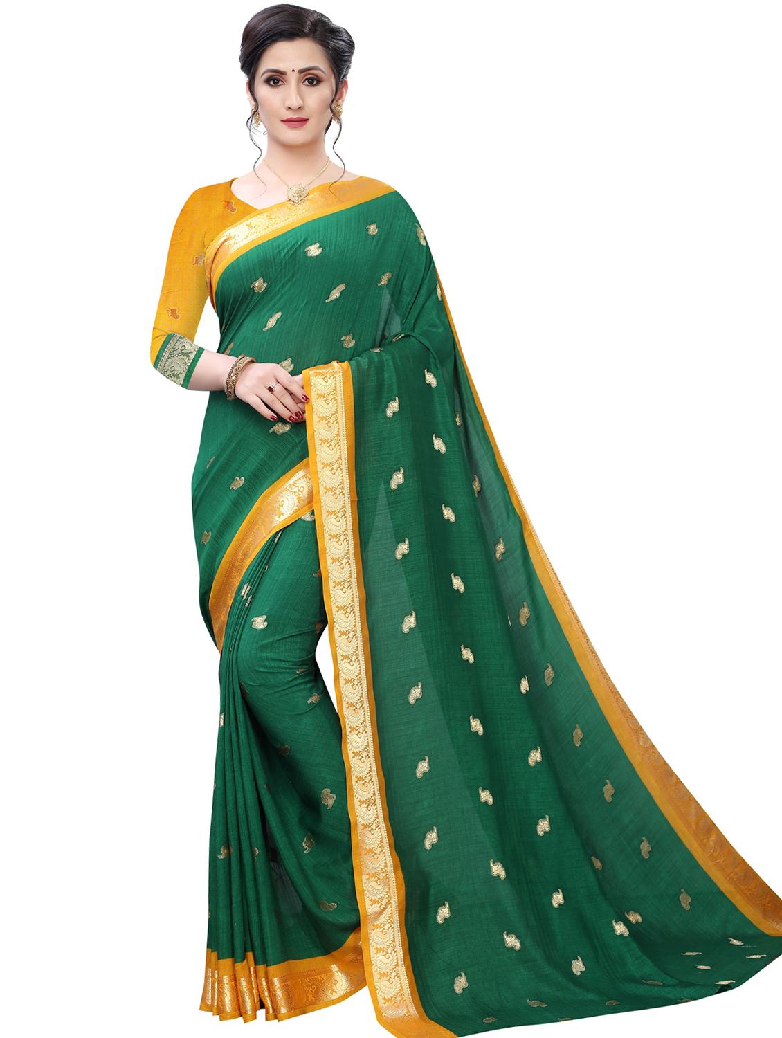 jacquard bordered saree - 17363497 - Zoom Image - 0