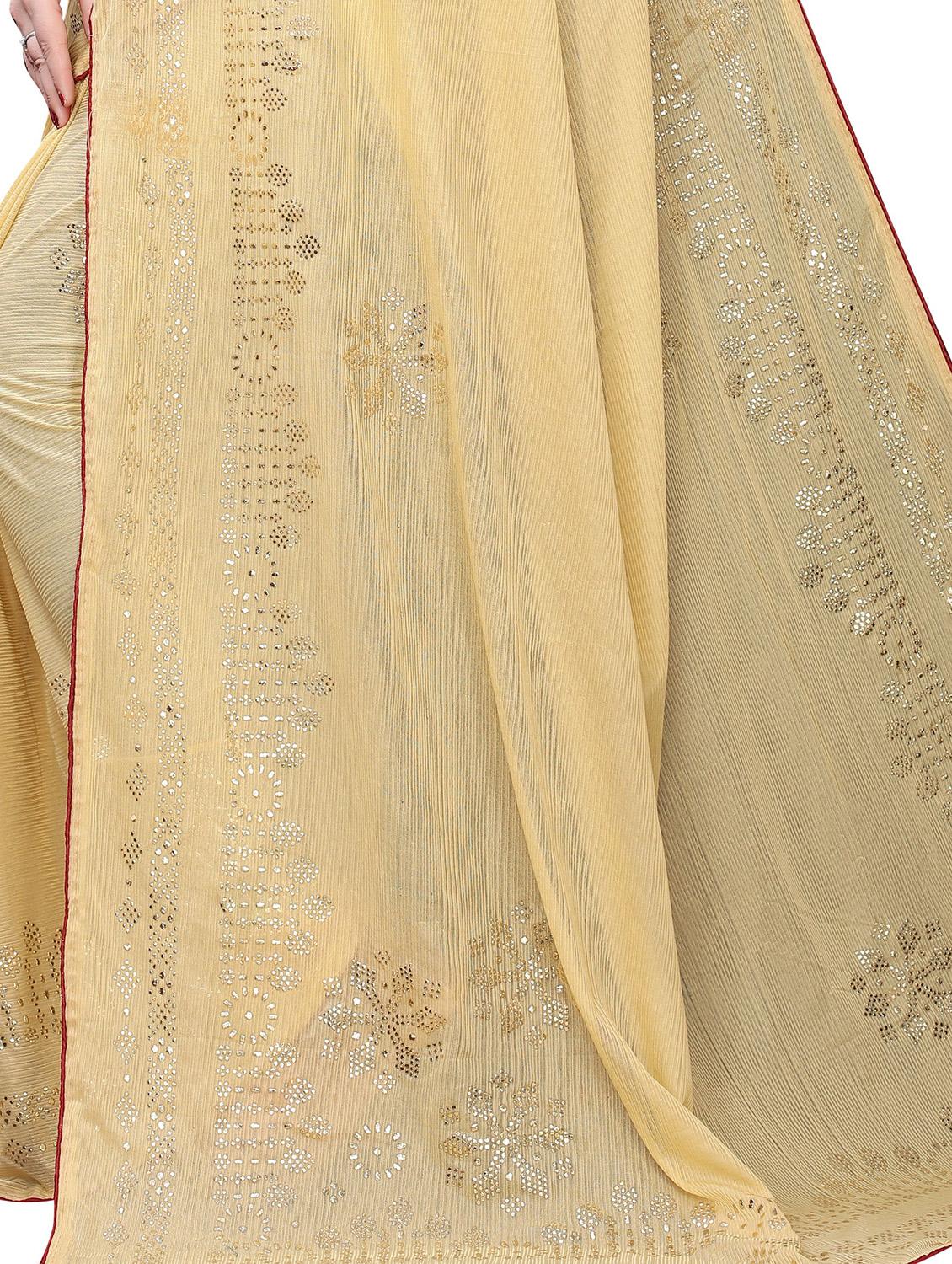 solid plain saree with blouse - 17363508 - Standard Image - 3