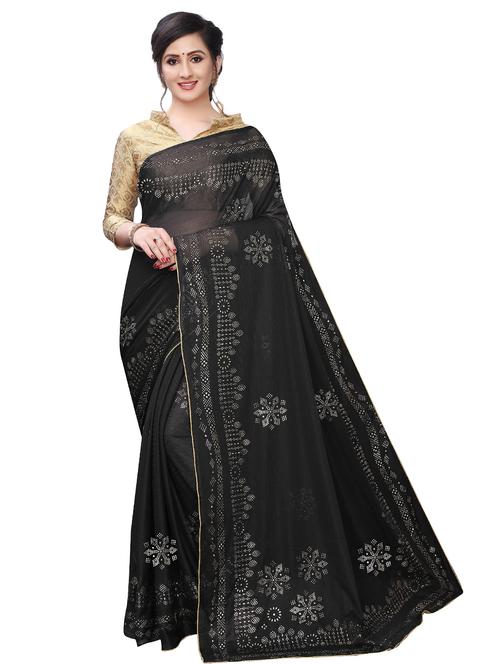 embellished plain saree with blouse - 17363509 -  Standard Image - 0