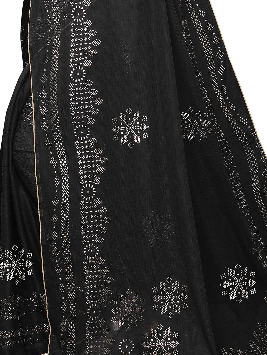 embellished plain saree with blouse - 17363509 - Standard Image - 3