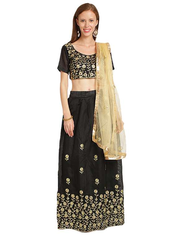 embroidered flared lehenga