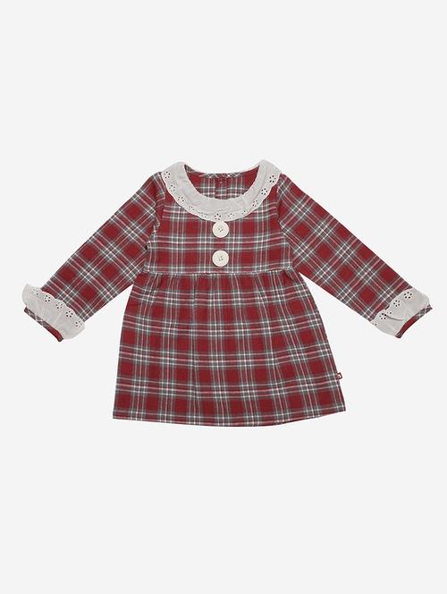 girls round neck long sleeves frock - 17364201 - Standard Image - 0