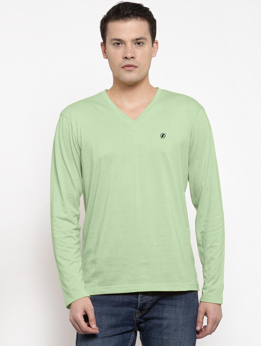 green solid regular t-shirt - 17367406 -  Zoom Image - 0