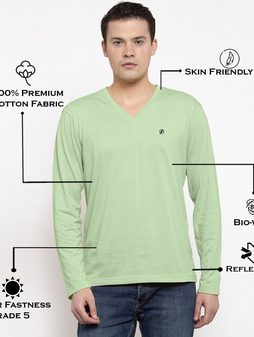 green solid regular t-shirt - 17367406 - Standard Image - 3