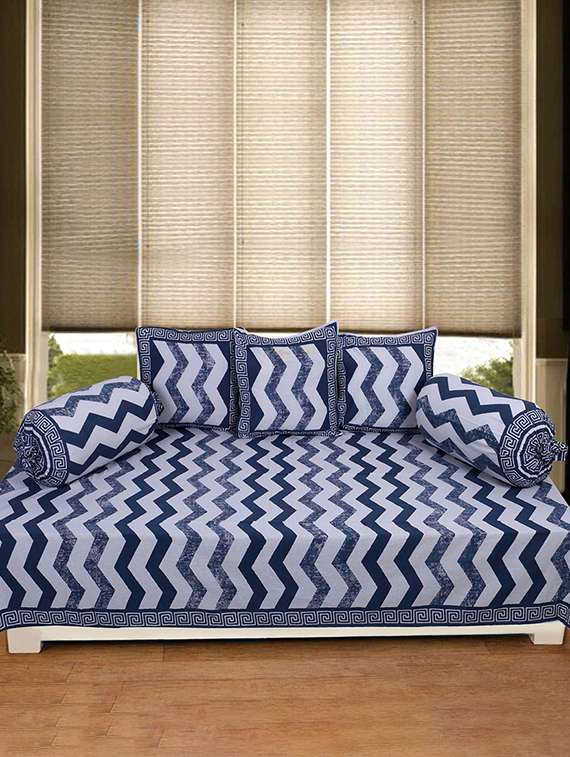  cotton printed jaipuri print diwan set (pack of 6)