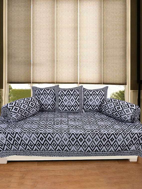  cotton printed jaipuri print diwan set (pack of 6) - 17367923 -  Zoom Image - 0