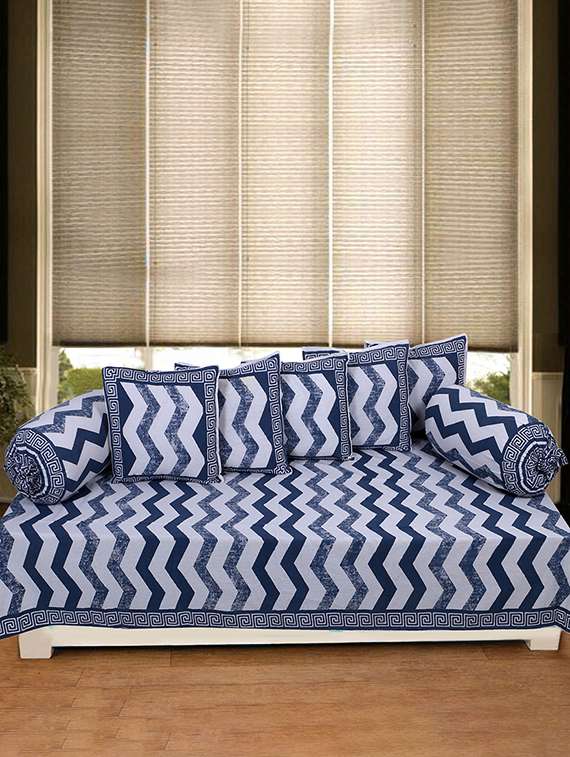  cotton printed jaipuri print diwan set (pack of 8)