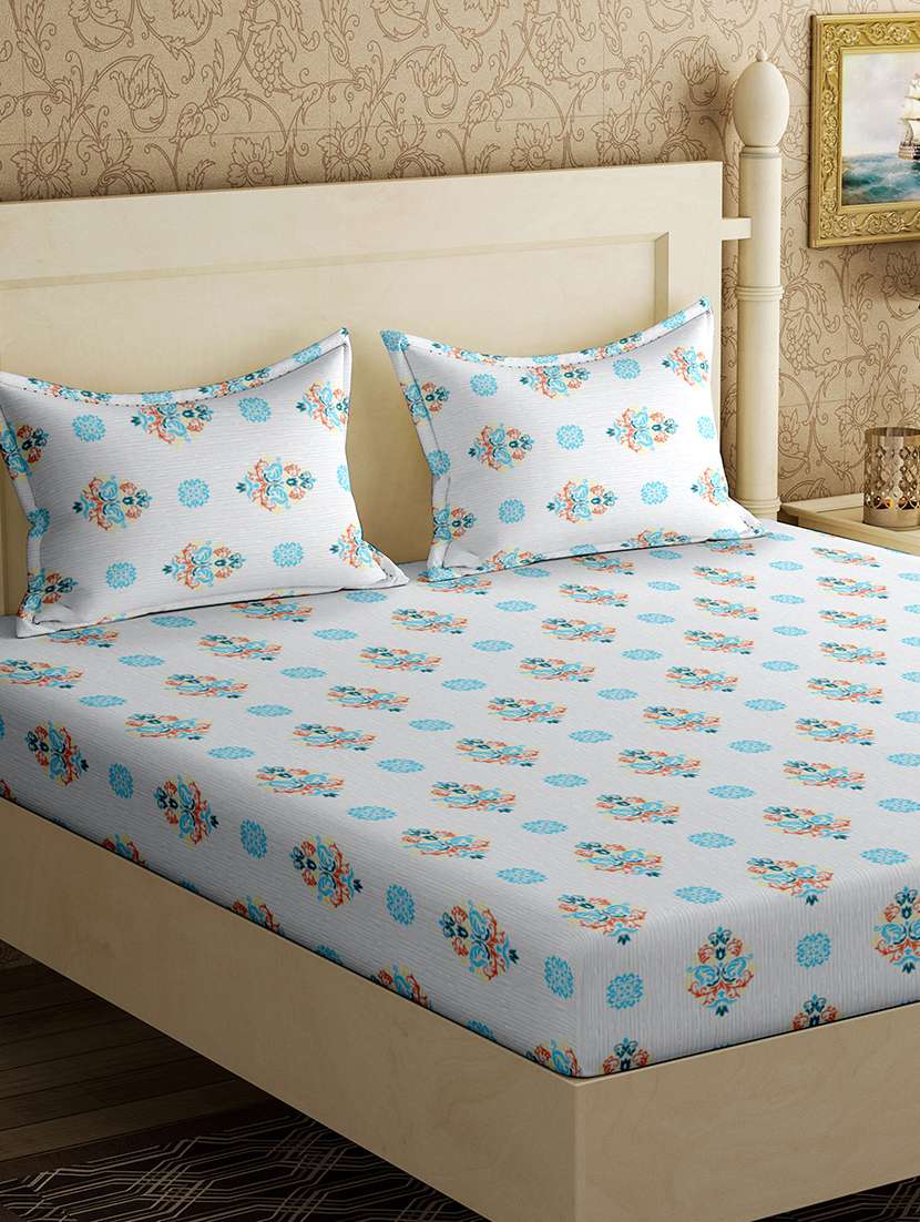 cotton king size double bedsheet with 2 pillow cover