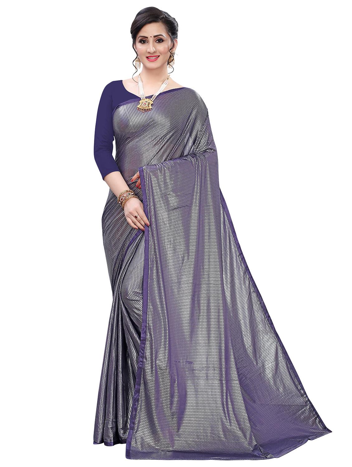 foil printed saree with blouse - 17368099 -  Zoom Image - 0
