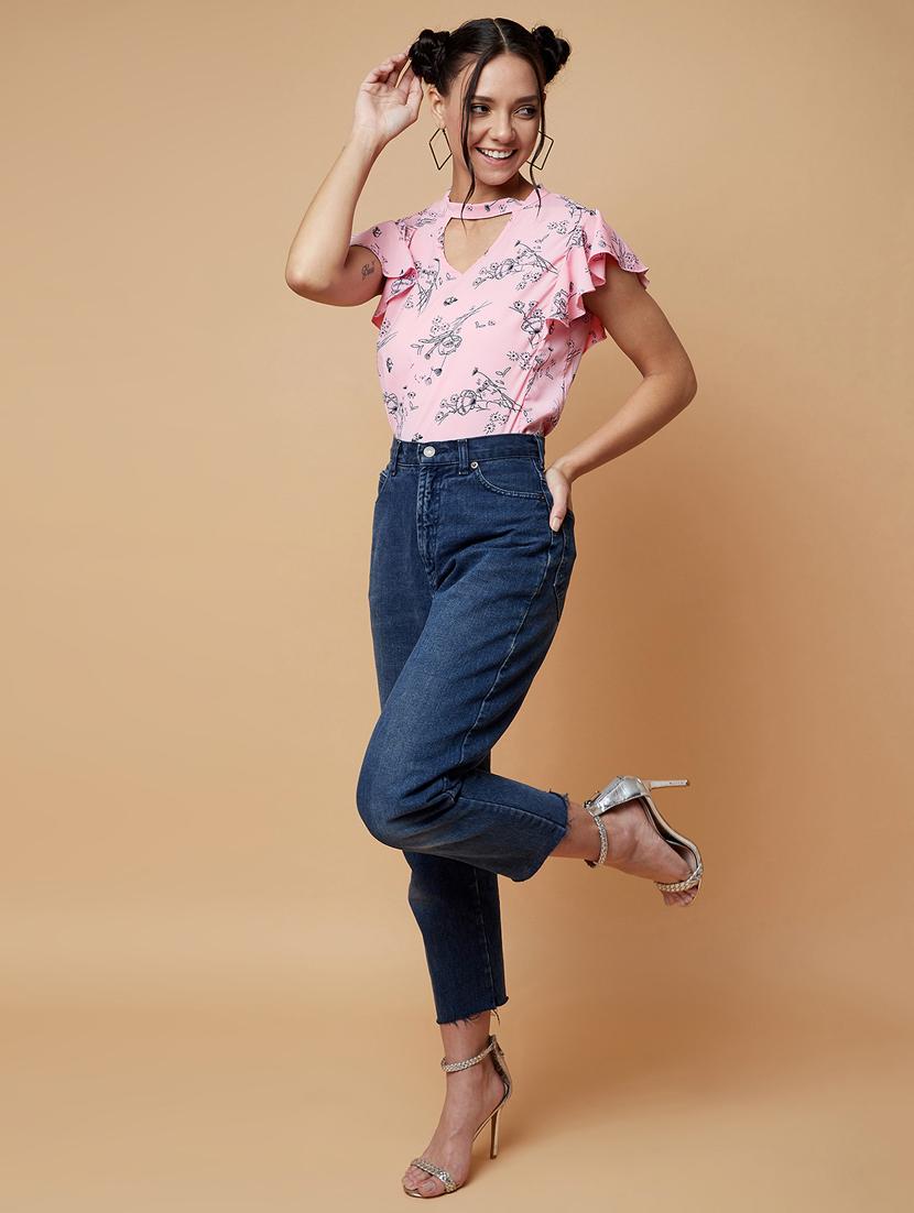 women's straight v neck top - 17368237 - Standard Image - 3