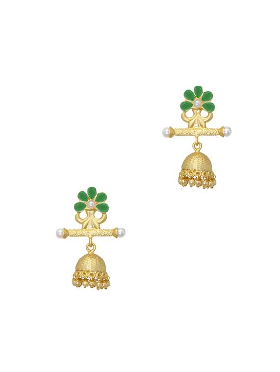 gold metal jhumka earring