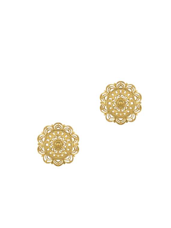 gold brass studs earring