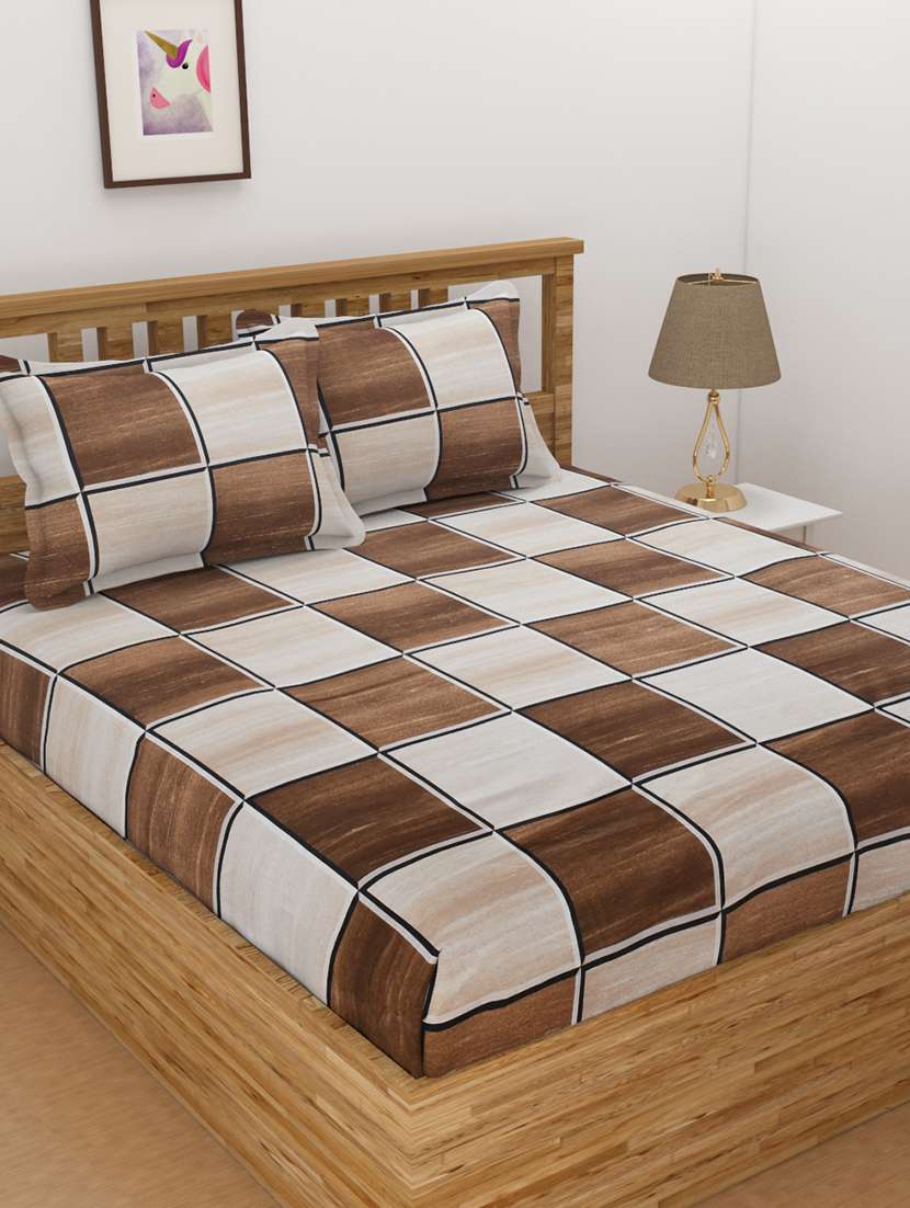  cotton king size double bedsheet with 2 pillow covers