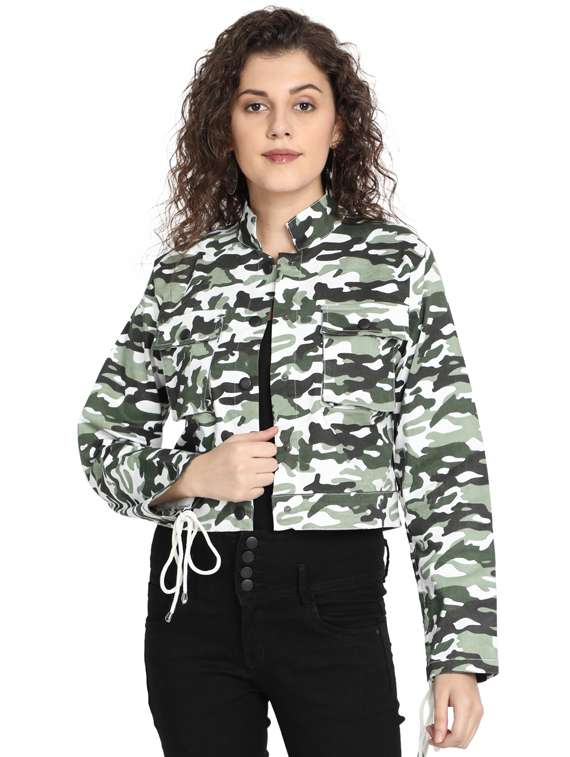 stand collar camouflage jacket 