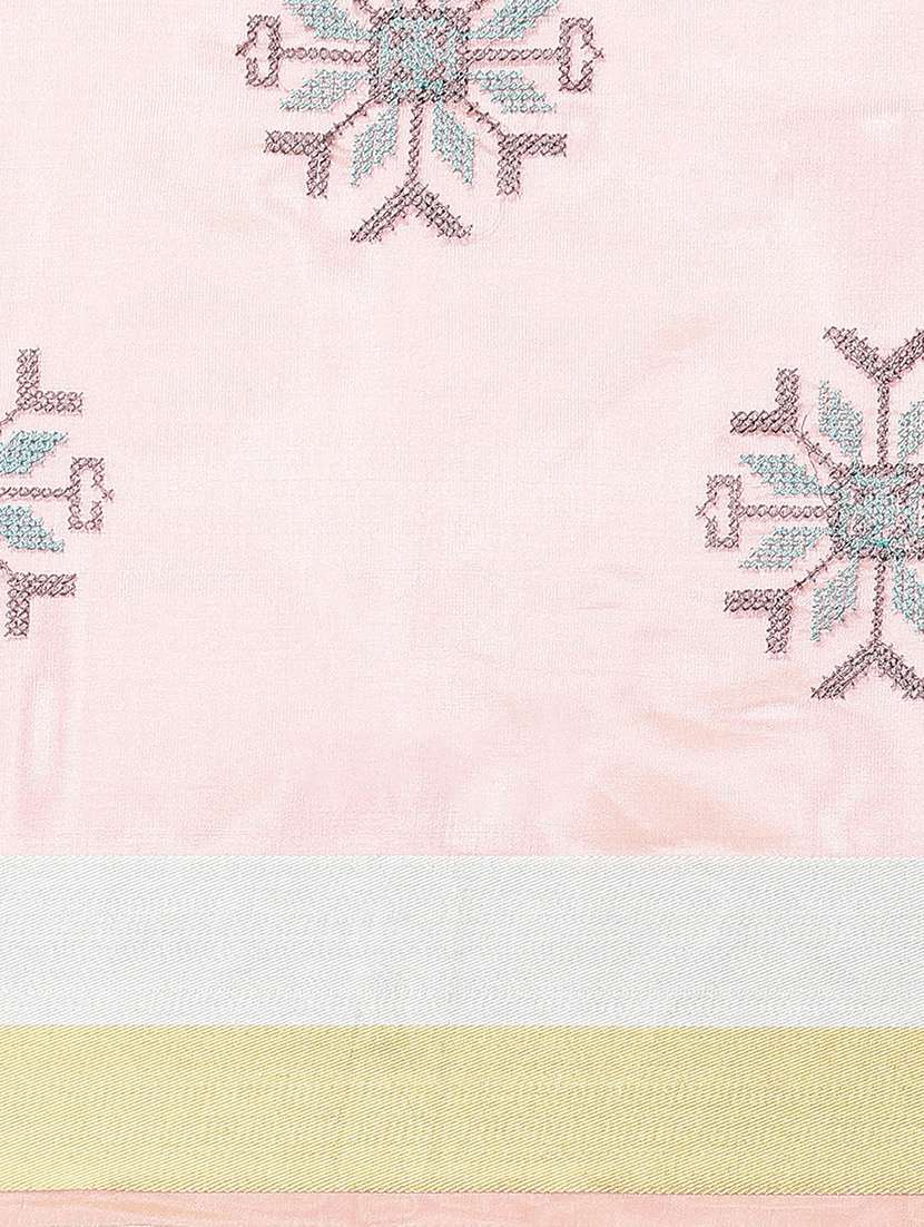 rosewater embroidered saree with blouse - 17369391 - Standard Image - 3