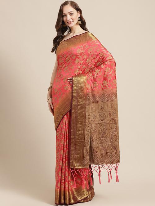floral woven saree - 17369426 -  Standard Image - 0