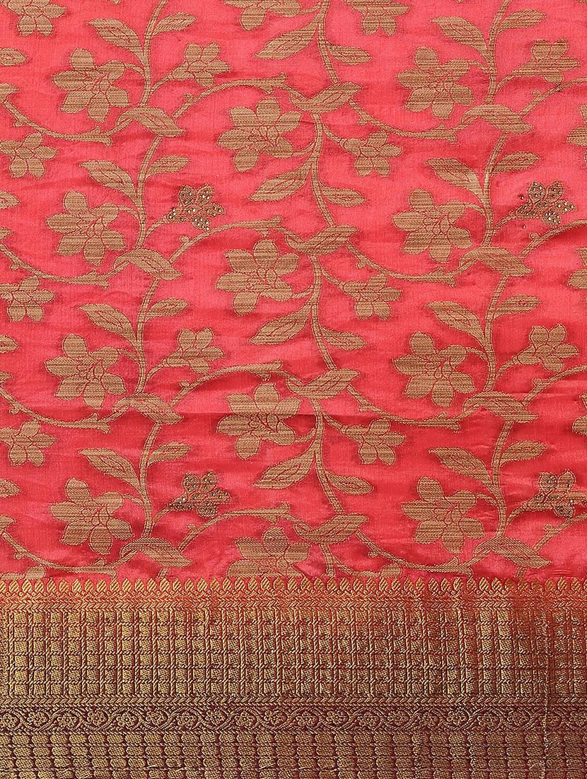 floral woven saree - 17369426 - Standard Image - 3
