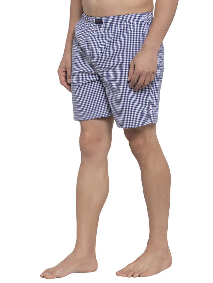 blue checkered boxer