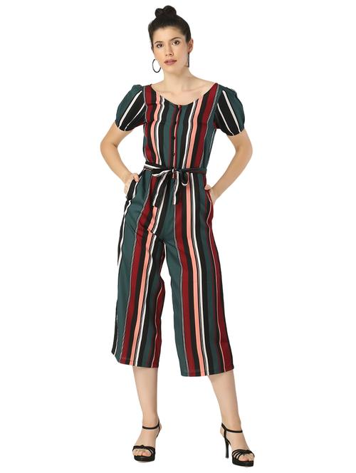 tie front striped jumpsuit  - 17371535 -  Standard Image - 0