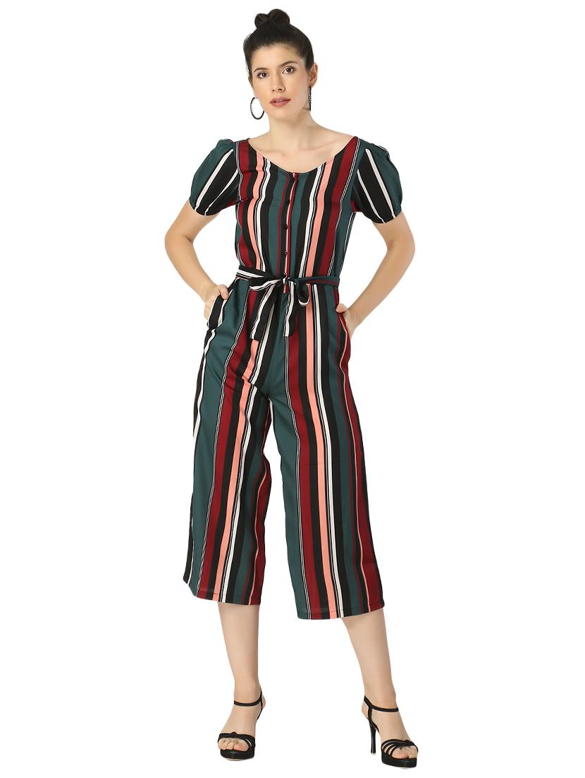 tie front striped jumpsuit  - 17371535 -  Zoom Image - 0