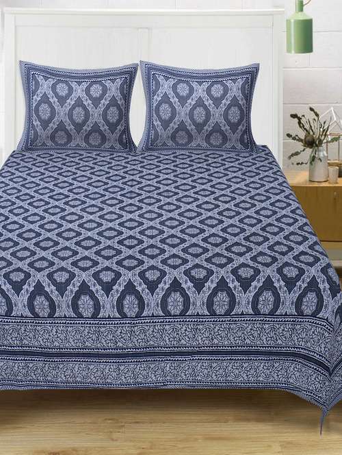 cotton kantha look jaipuri print super king size bedsheet with 2 pillow covers - 17372450 - Standard Image - 0
