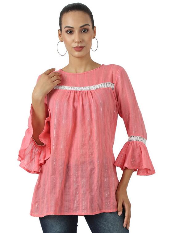women's straight round neck top