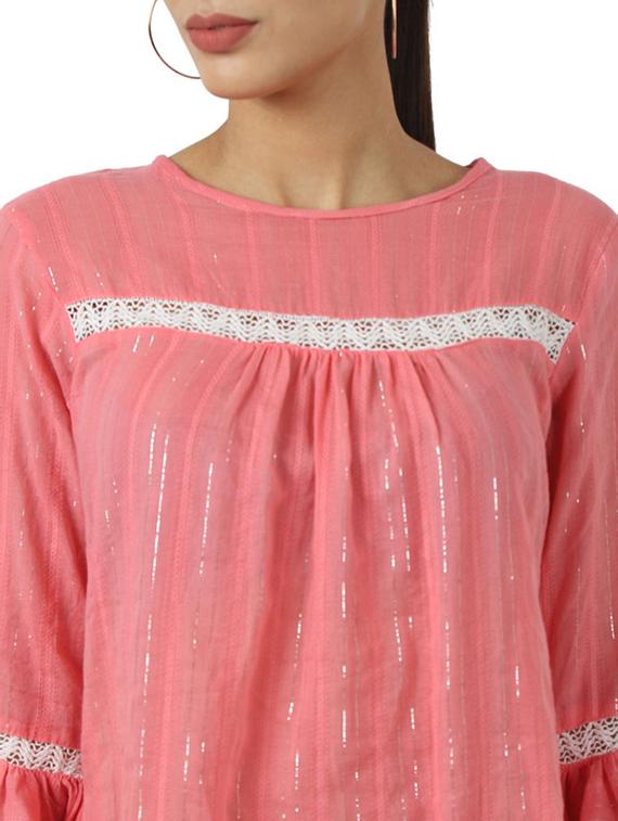 women's straight round neck top - 17373583 - Standard Image - 3