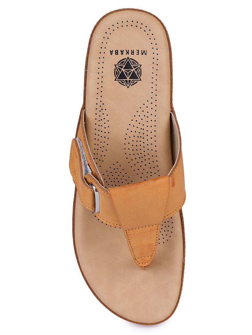 tan pu slip on sandals - 17373589 - Standard Image - 3