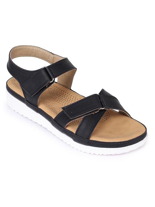 black slip on sandals - 17373596 - Standard Image - 0
