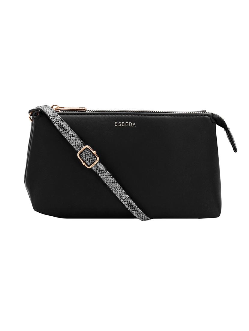 black leatherette (pu) sling bag - 17373604 -  Zoom Image - 0