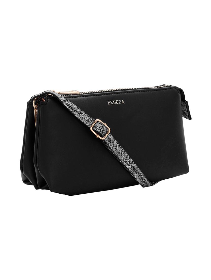 black leatherette (pu) sling bag - 17373604 - Standard Image - 3