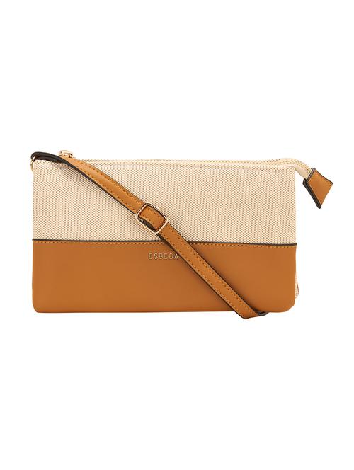 tan leatherette (pu) sling bag - 17373649 - Standard Image - 0
