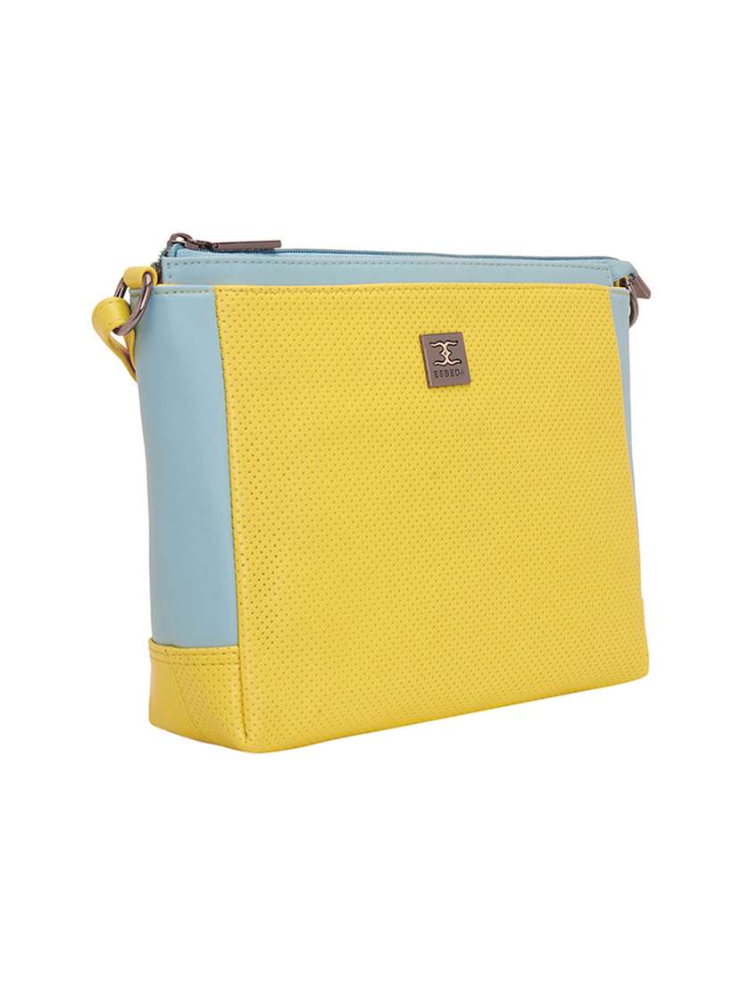 yellow leatherette (pu) sling bag - 17373654 - Standard Image - 3