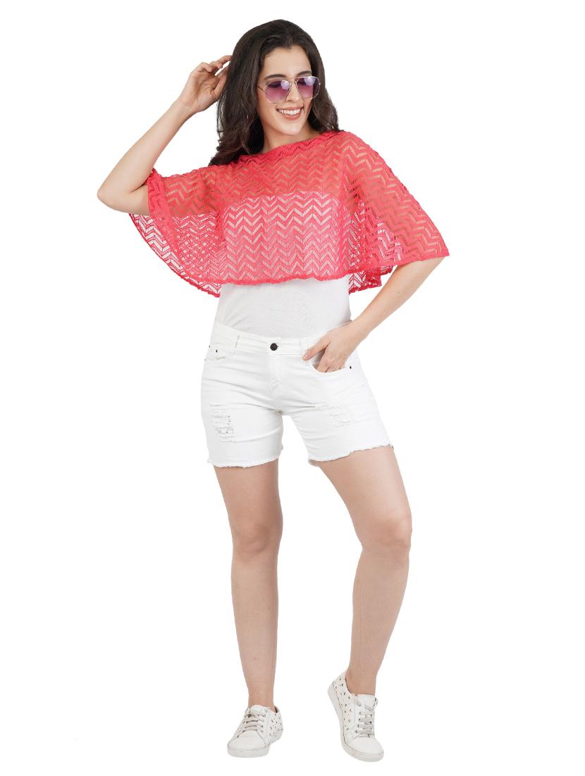 round neck self design cape - 17374455 - Standard Image - 3
