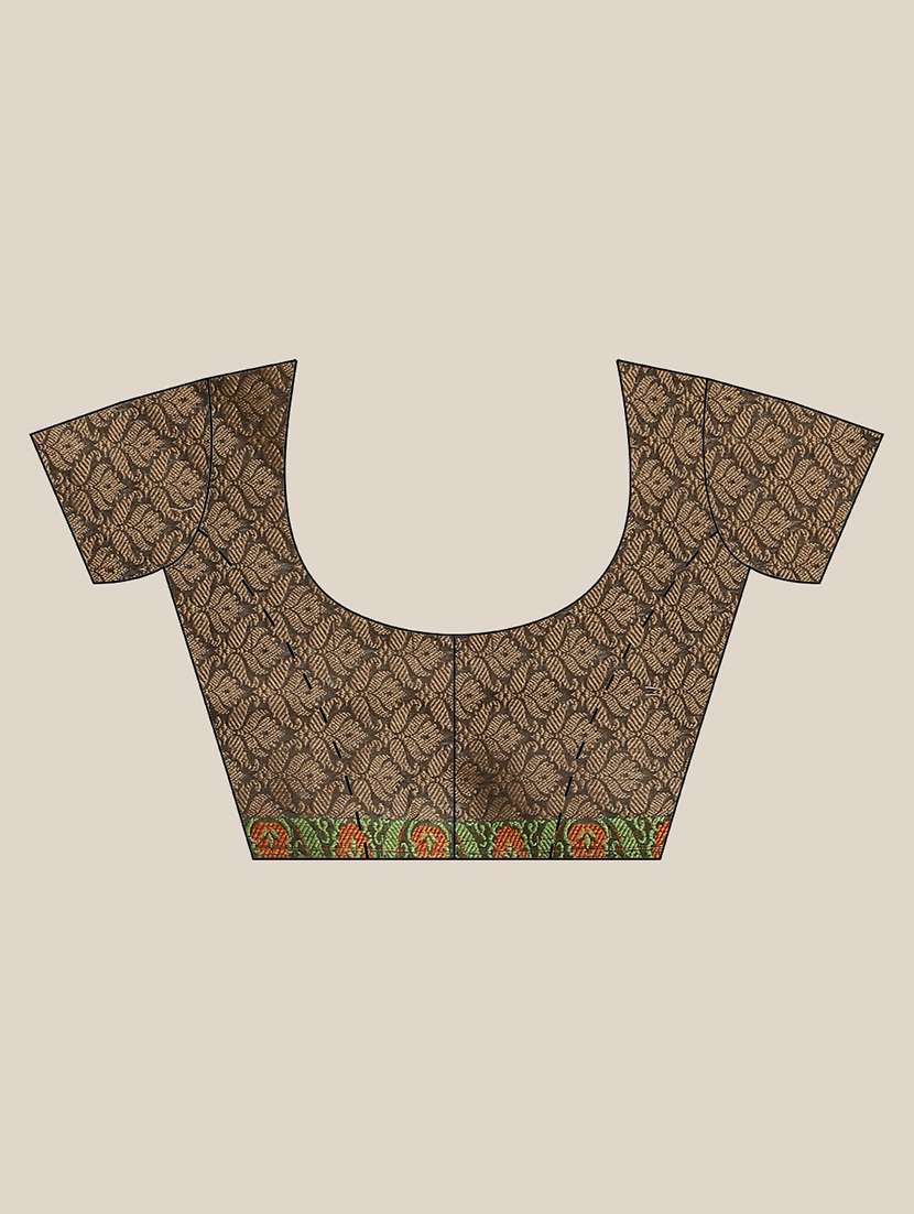 jacquard woven saree with blouse - 17375009 -  Standard Image - 5