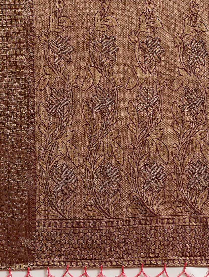 zari work woven saree with blouse - 17375121 - Standard Image - 3