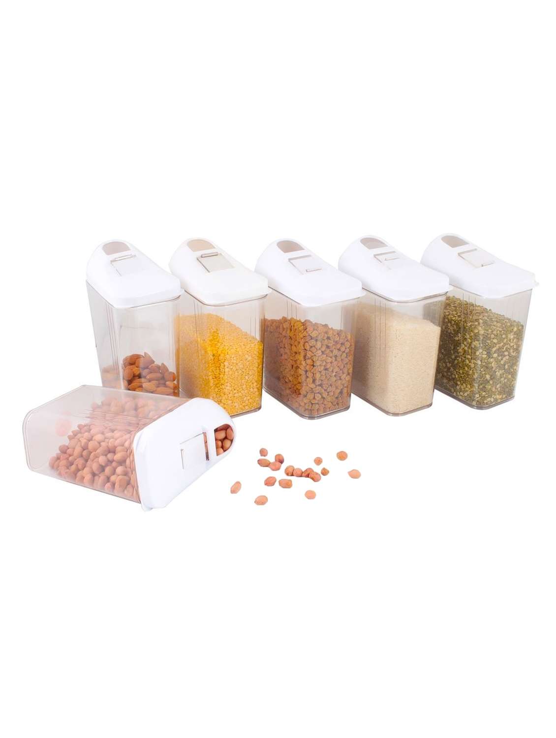 plastic air tight, grocery container (pack of 6)