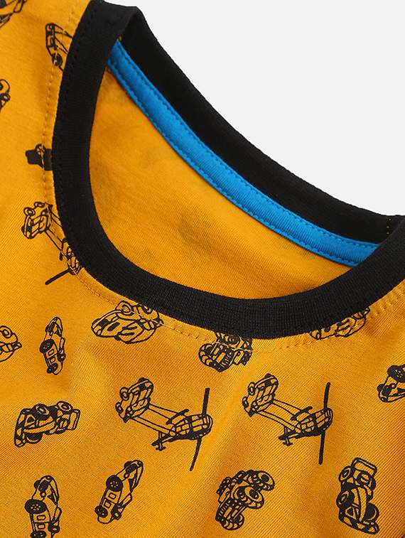 yellow printed nightwear pyjama set  - 17375359 -  Standard Image - 3