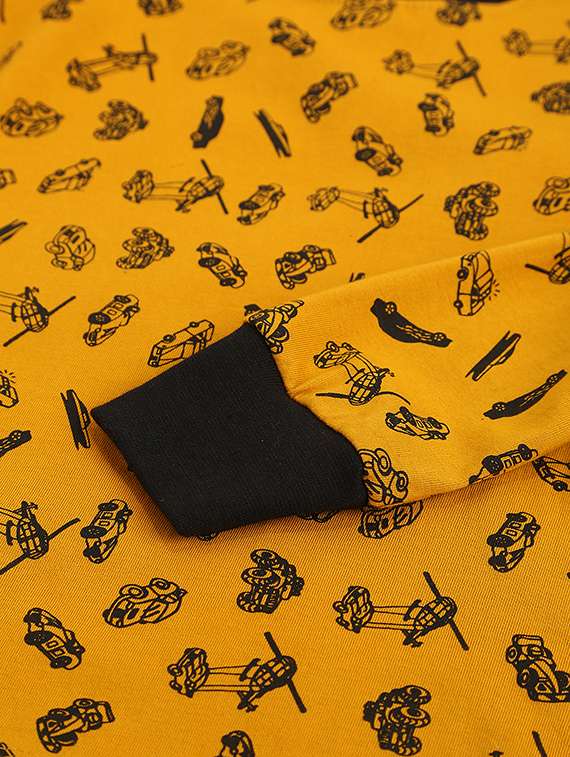 yellow printed nightwear pyjama set  - 17375359 -  Standard Image - 5