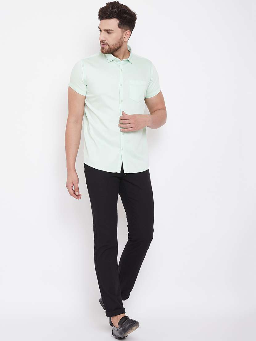 black solid linen chinos - 17376228 - Standard Image - 3