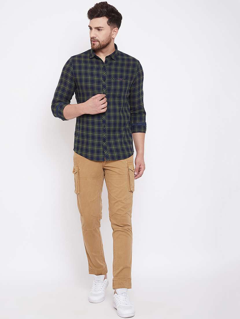 green checkered casual shirt - 17376261 -  Standard Image - 3