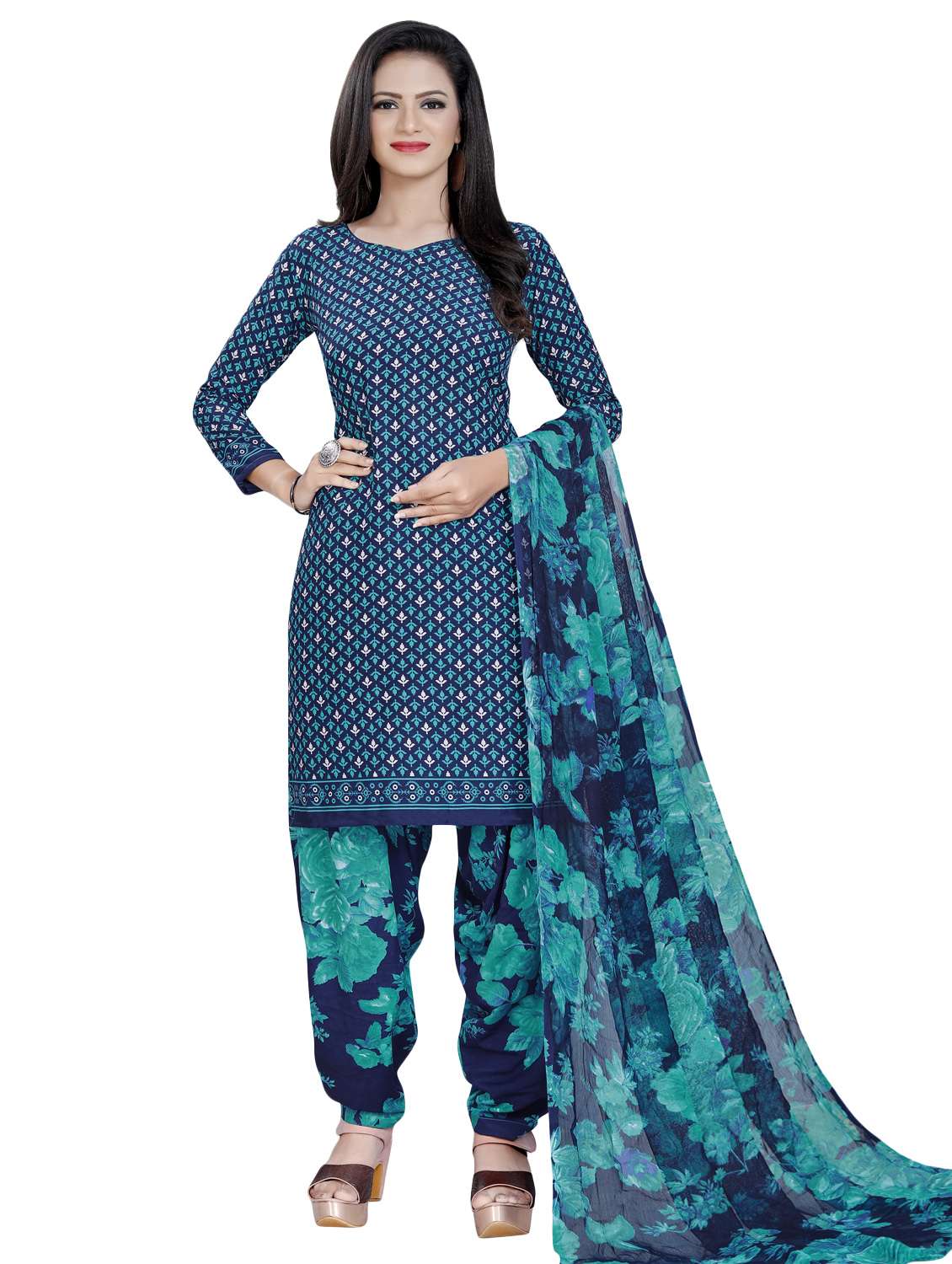 printed unstitched suit