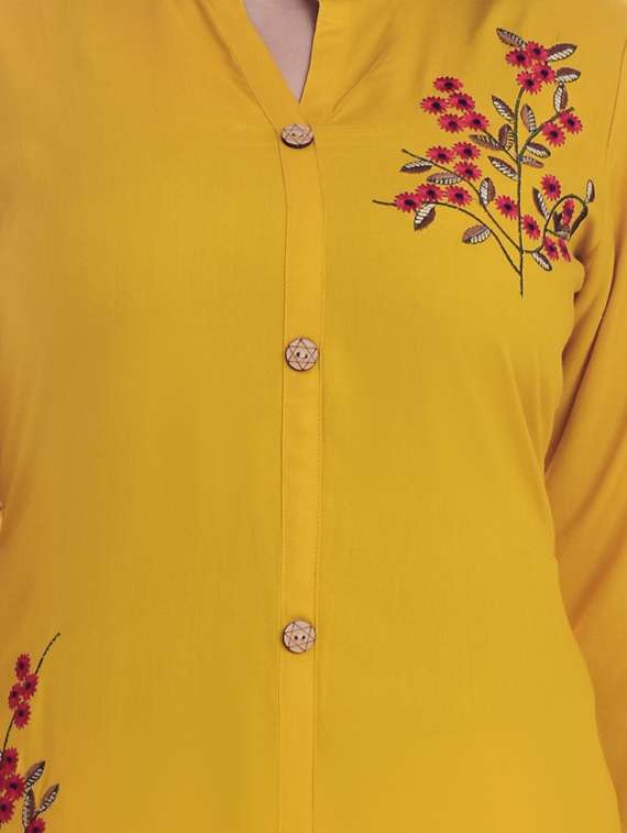 embroidered straight kurta - 17376917 -  Standard Image - 3